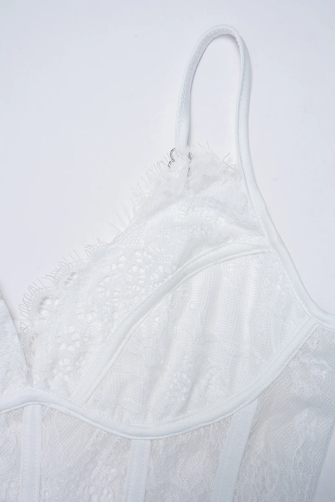 Lace V-Neck Corset Backless Slip Sleeveless Mini Dress - Image 3