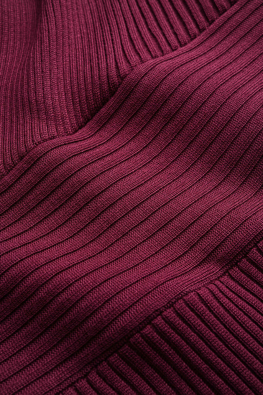 Knit V-Neck Crossed Long Sleeve Dress - Image 3