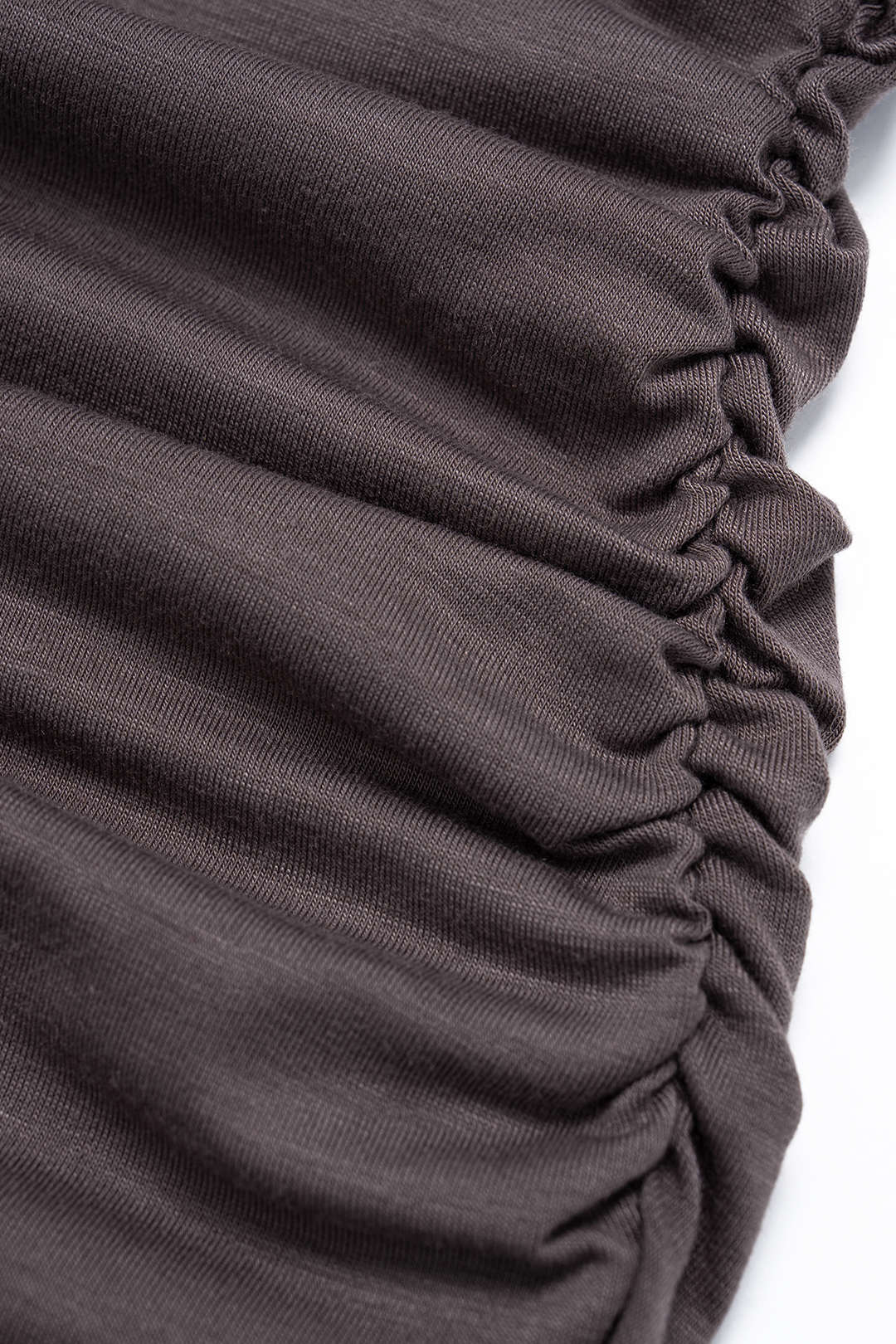 V-Neck Tie-Up Ruched Long Sleeve Mini Dress - Image 3
