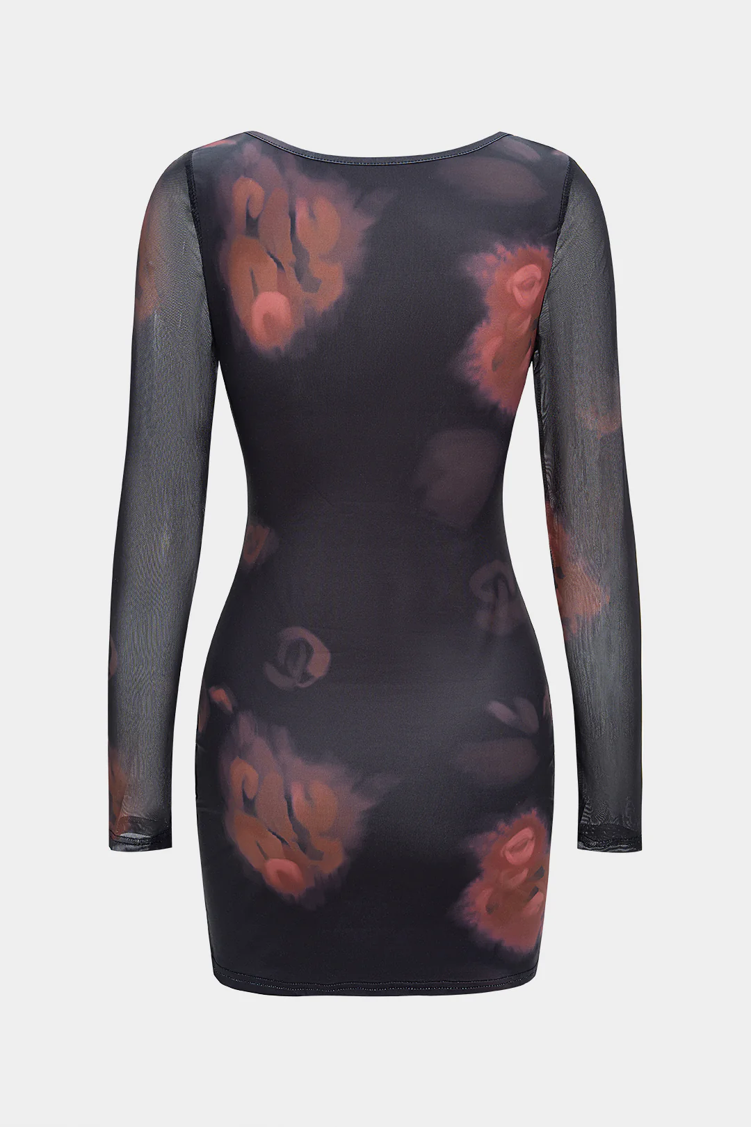Floral Print Patchwork Lace Trim Sleeveless Mini Dress - Image 2