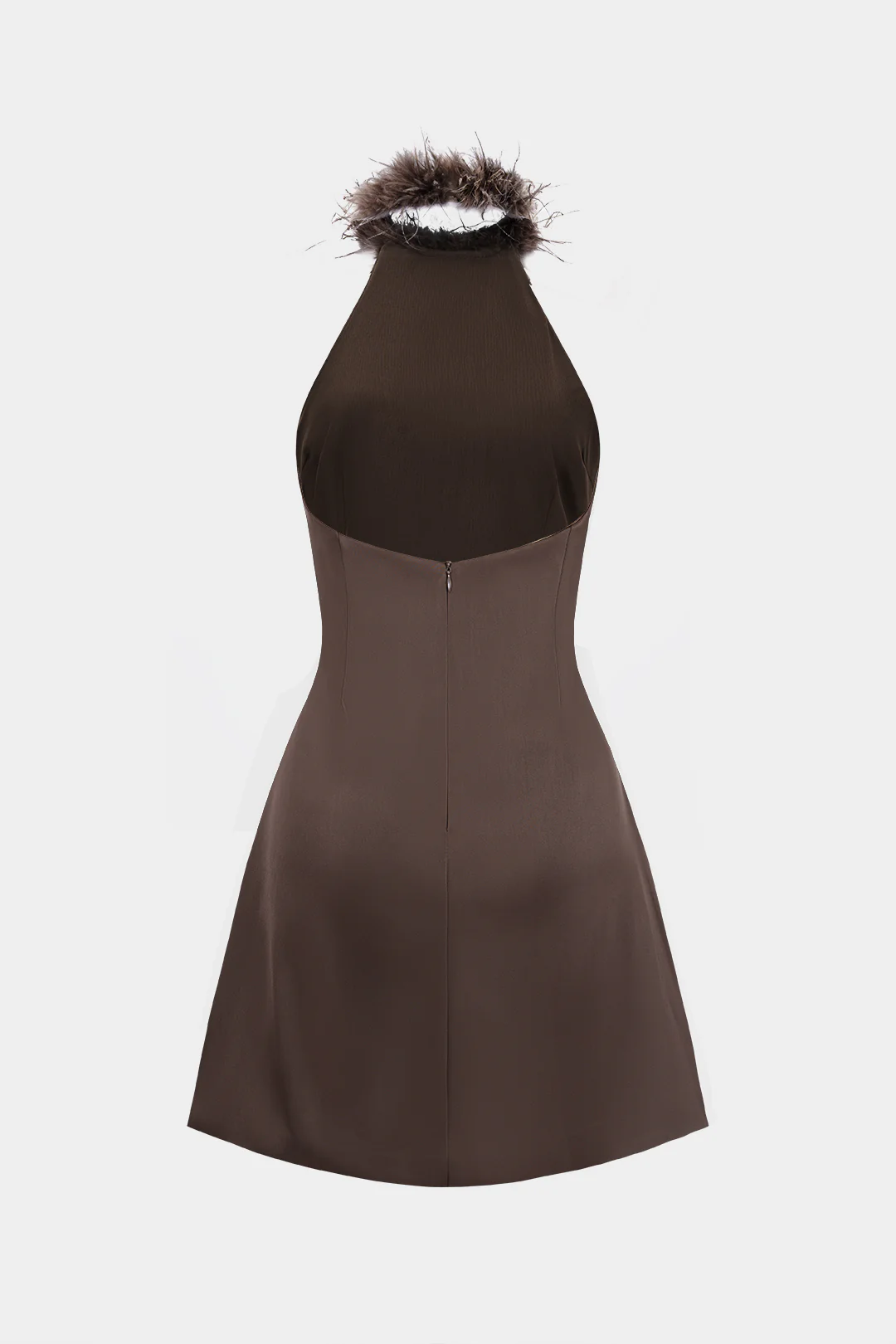 Patchwork Satin Halter Neck Sleeveless Mini Dress - Image 2
