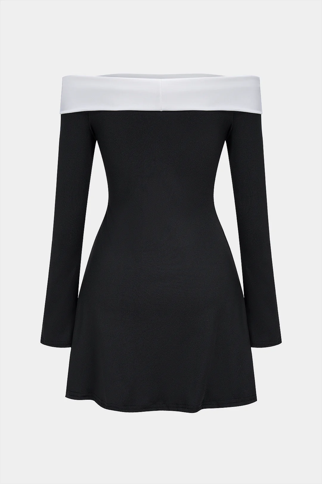 Off Shoulder Bell Long Sleeve Mini Dress - Image 2