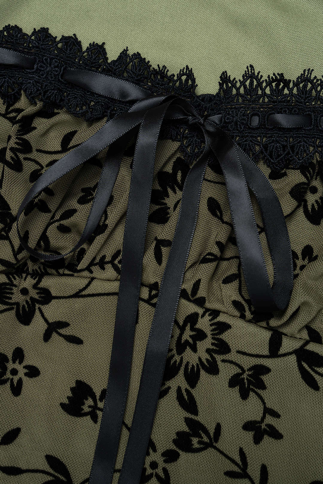 Floral Print Square Neck Tie-Front Bell Long Sleeve Mini Dress - Image 3