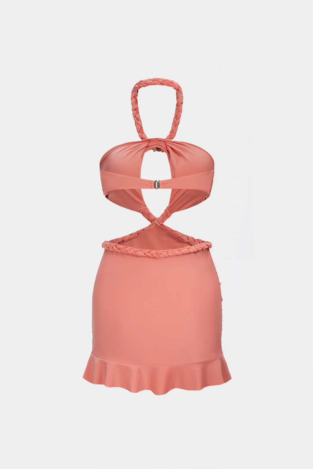 Braided Halter Cut Out Sleeveless Mini Dress - Image 6