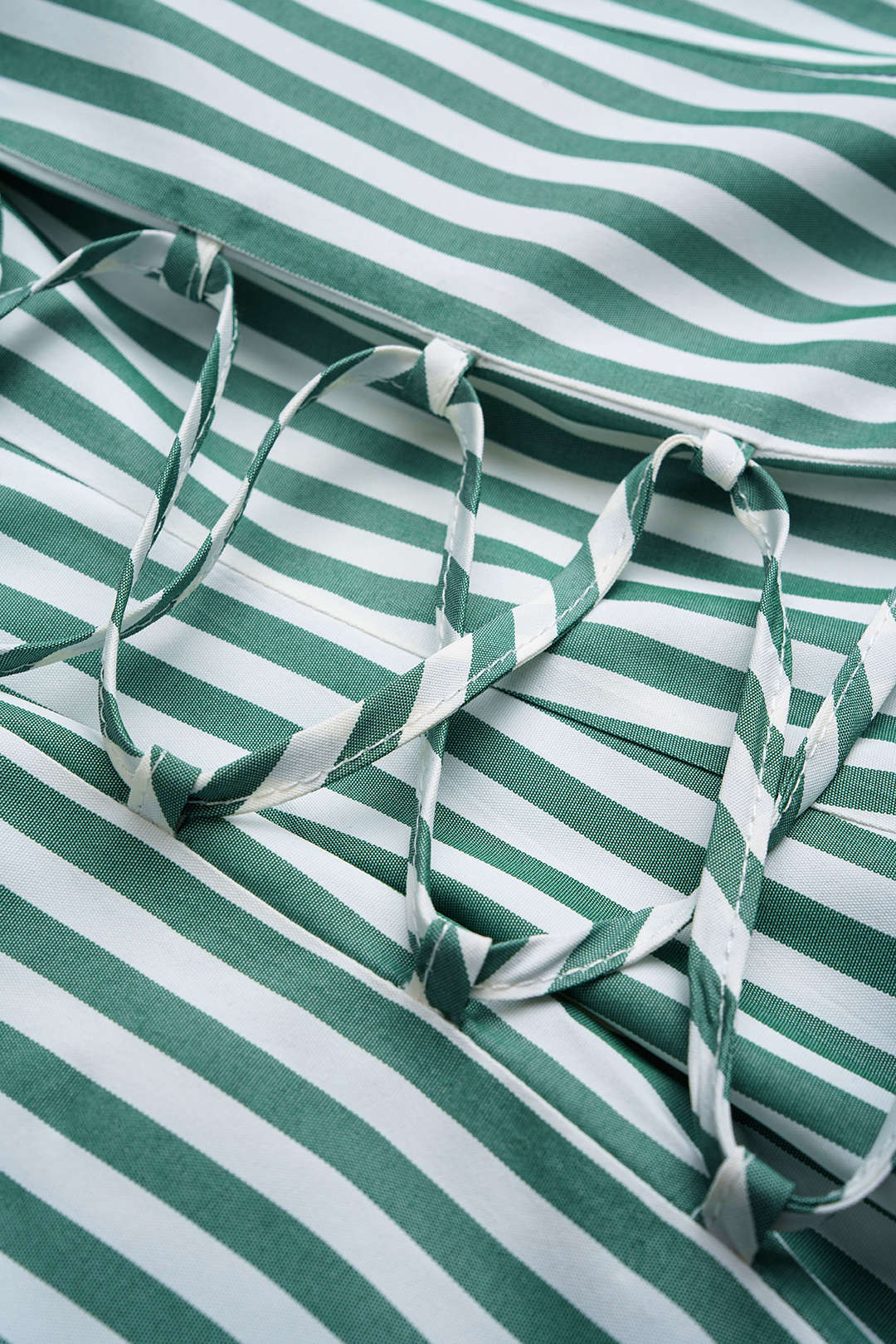 Plus Size Stripes Print Square Neck Tie-Up Ruched Mini Dress - Image 4