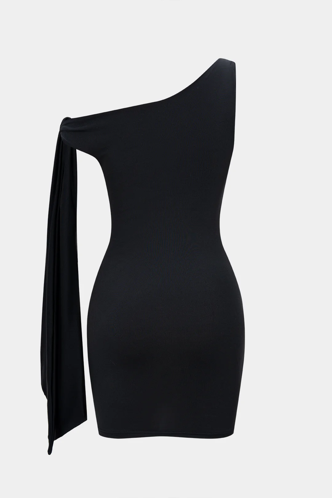 One Shoulder Asymmetric Twist Knot Sleeveless Mini Dress - Image 3