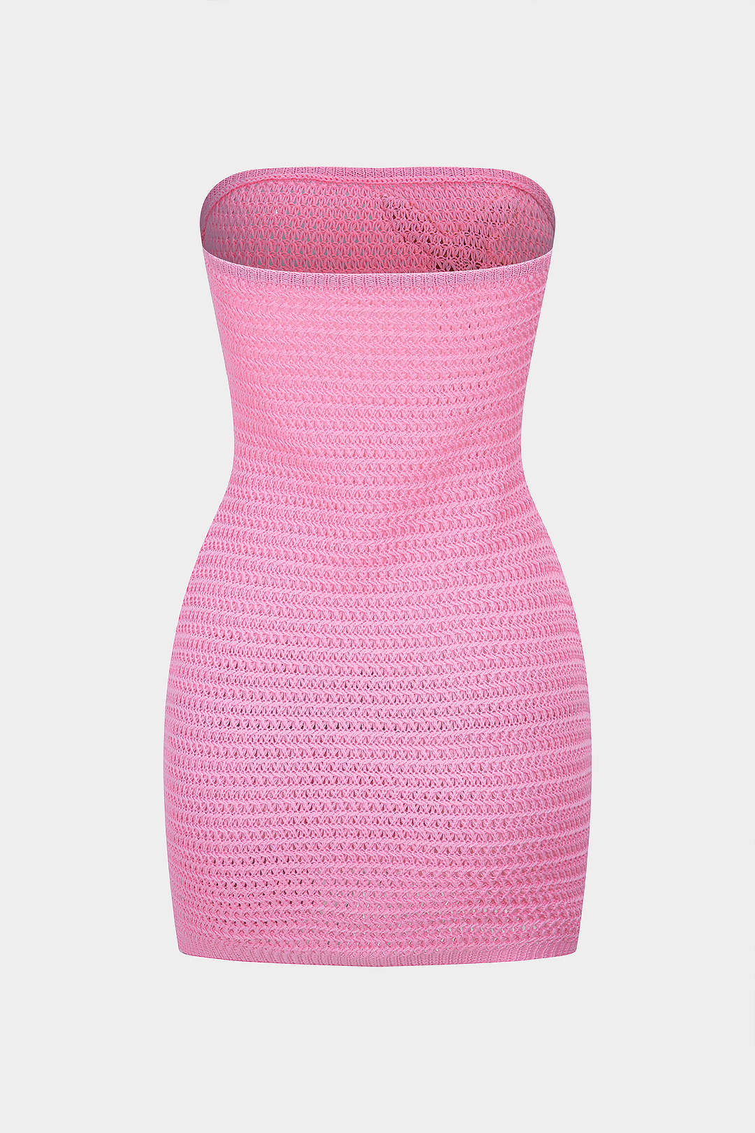 Knit Contrast Floral Strapless Sleeveless Dress - Image 2