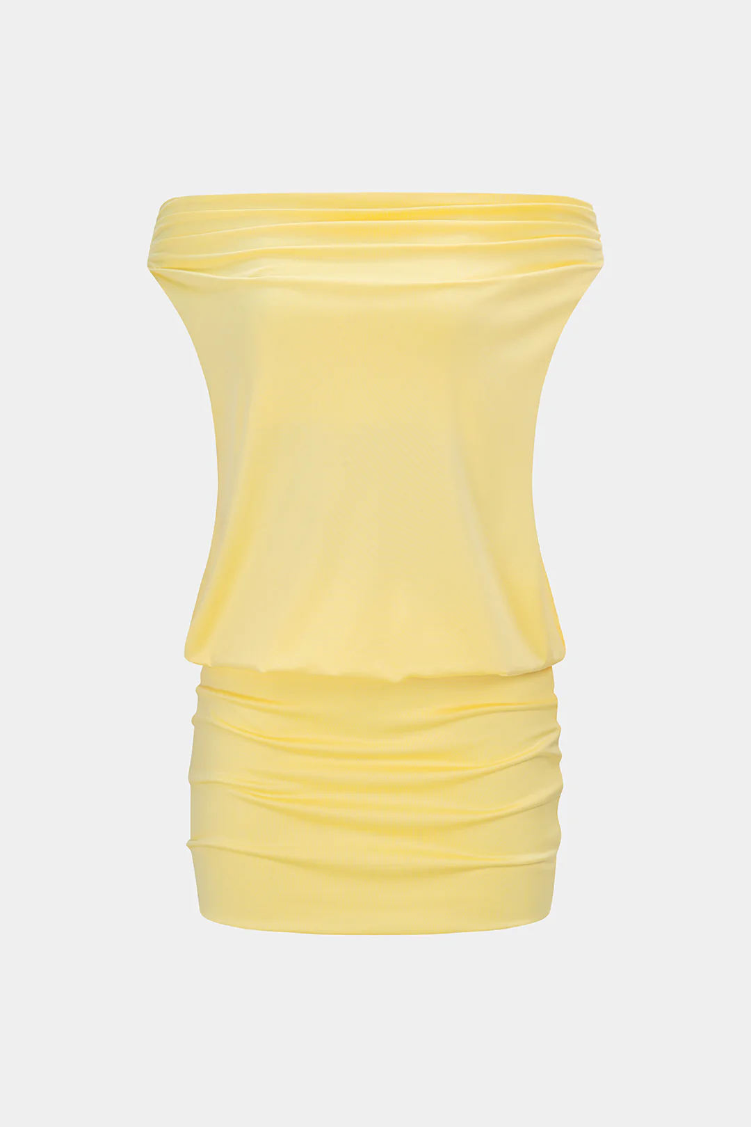 Solid Off Shoulder Ruched Mini Dress - Image 2