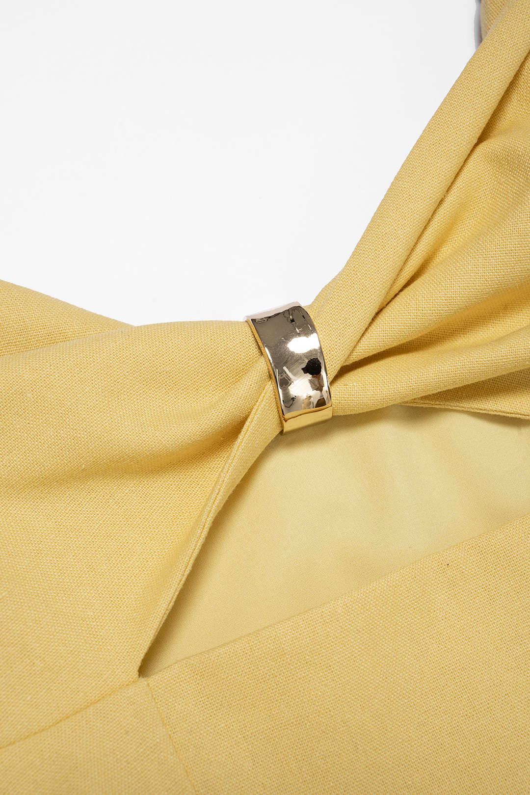 Linen Twist Knot Cut Out Sleeveless Mini Dress - Image 3