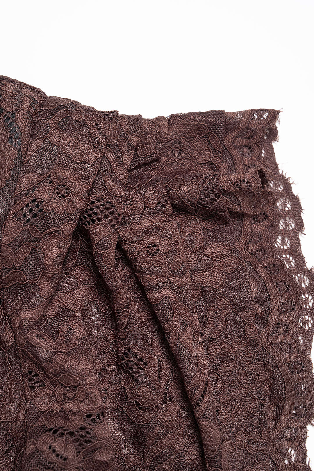 Sheer Lace Mock Neck Ruched Short Sleeve Mini Dress - Image 4