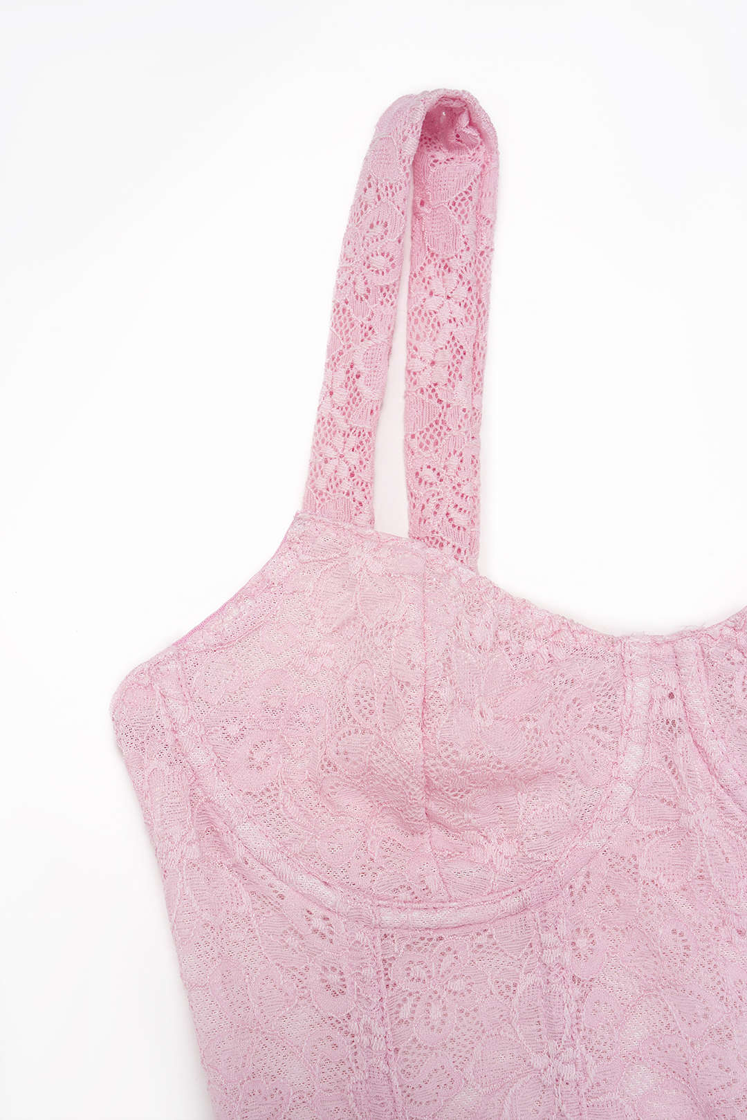 Lace Patchwork Strappy Corset Sleeveless Mini Dress - Image 3