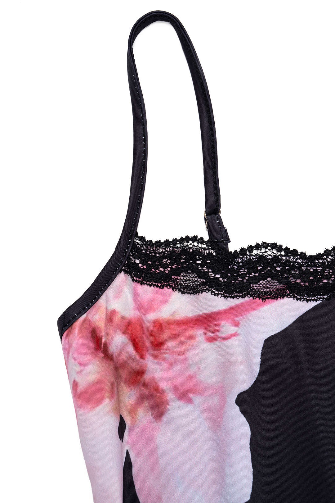 Floral Print Lace Trim Slip Sleeveless Mini Dress - Image 3