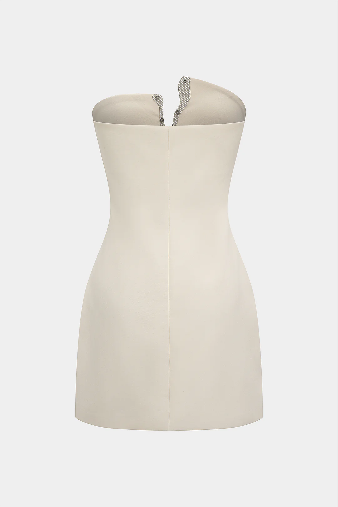 Asymmetrical Rhinestone Decor Strapless Sleeveless Mini Dress - Image 2