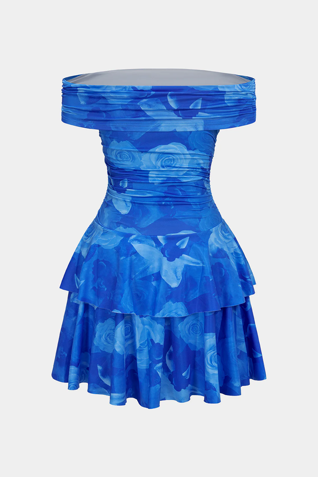 Floral Print Off Shoulder Sleeveless Mini Dress - Image 2