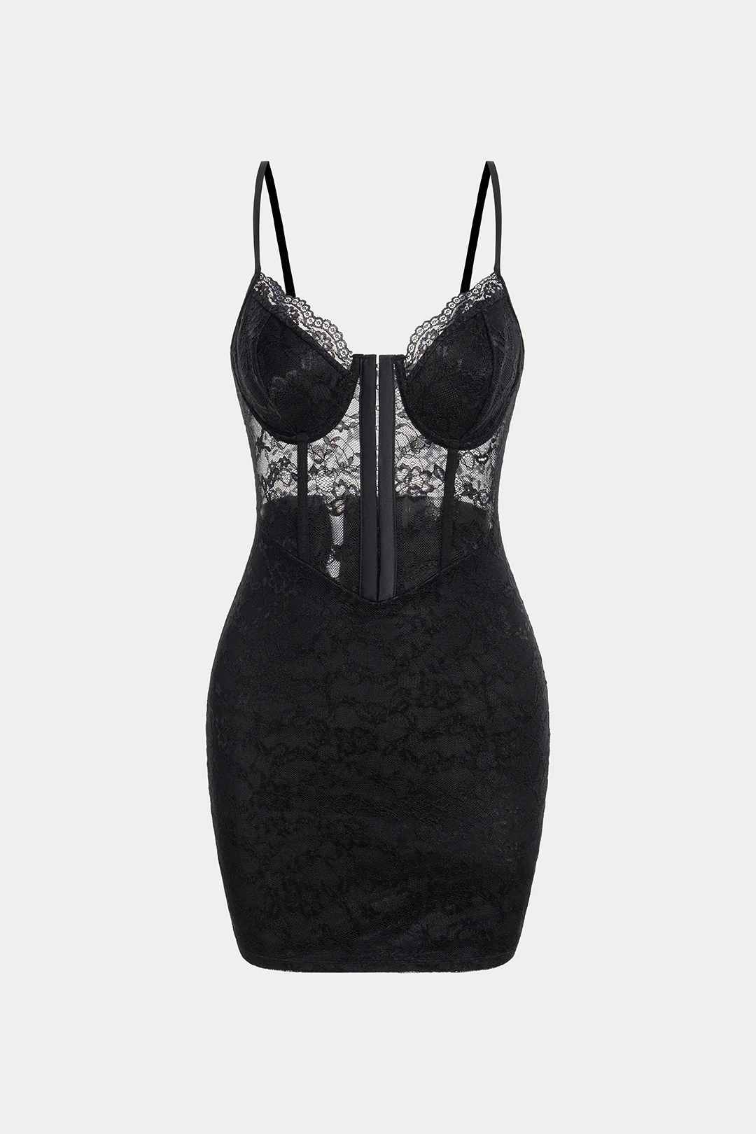 Lace Sheer Corset Sleeveless Midi Dress