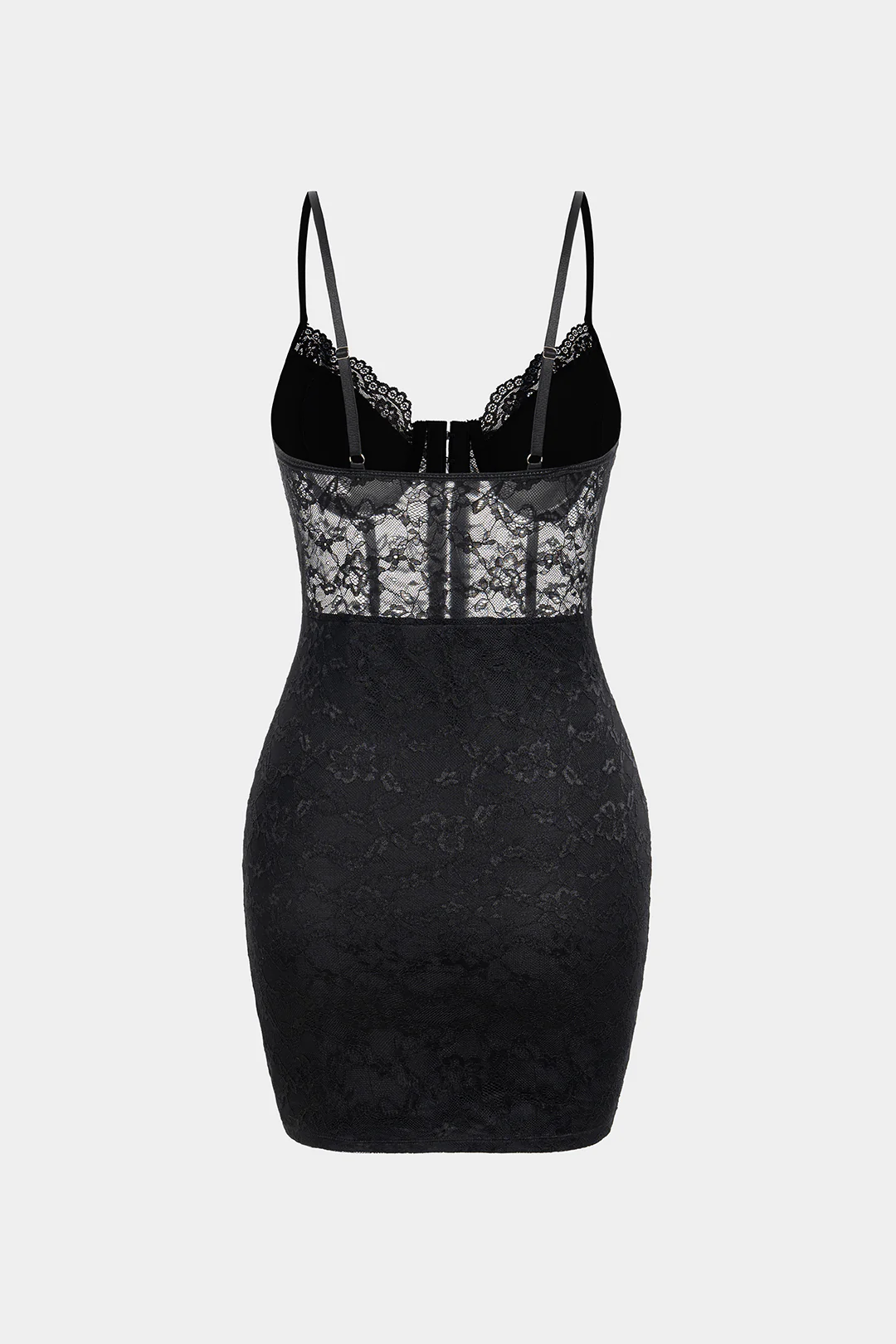 Lace Sheer Corset Sleeveless Midi Dress - Image 2
