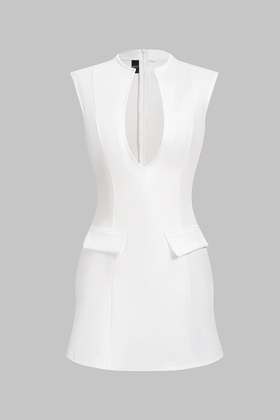 Deep V-Neck Sleeveless Mini Dress