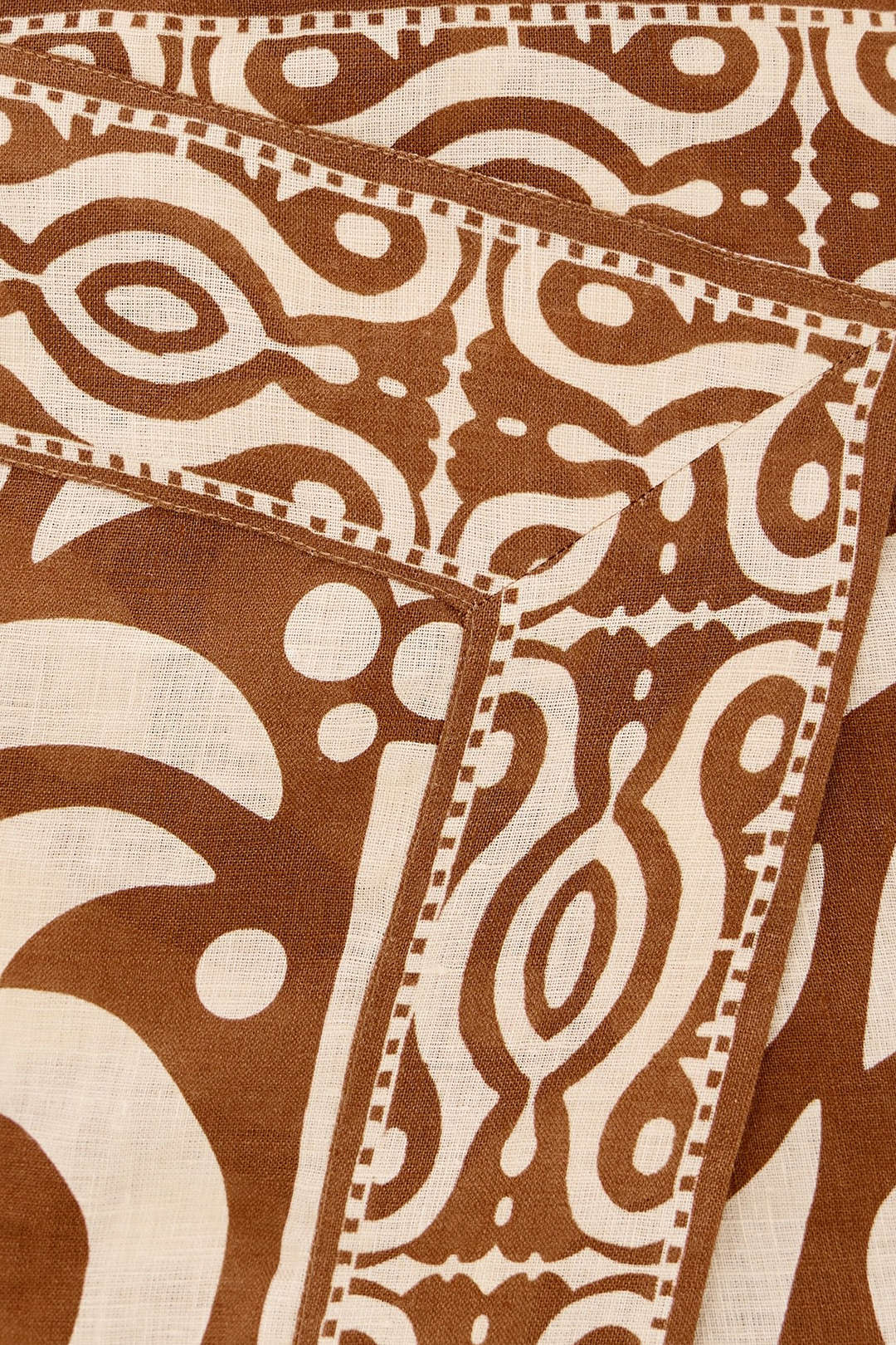 Geometric Print Linen Asymmetrical Strapless Sleeveless Mini Dress - Image 3