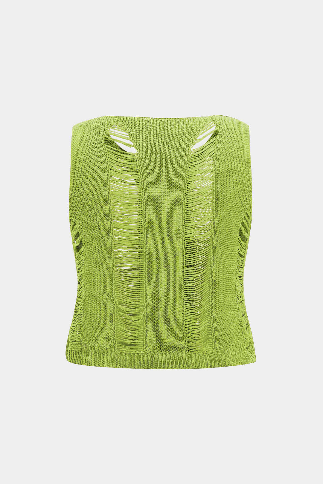Plus Size Knit Distressed Ladder Tank Top - Image 2