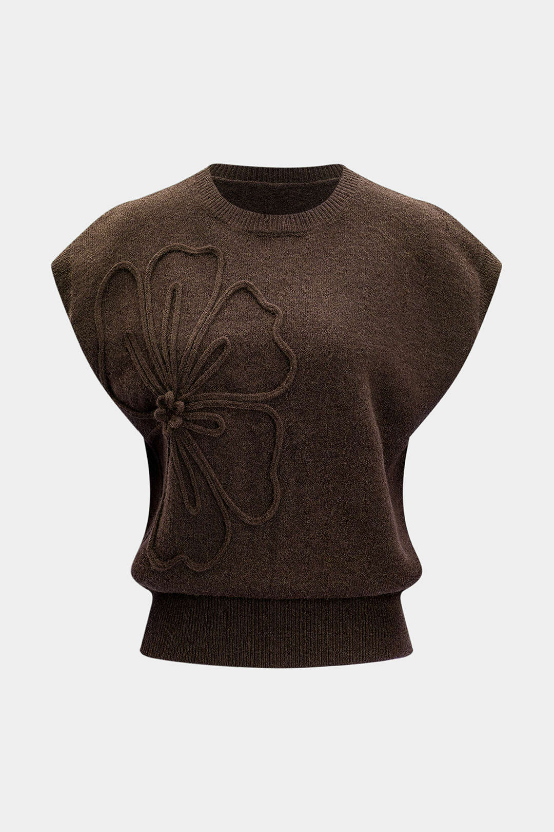 Knit 3D Flower Embroidery Tank Top - Image 6