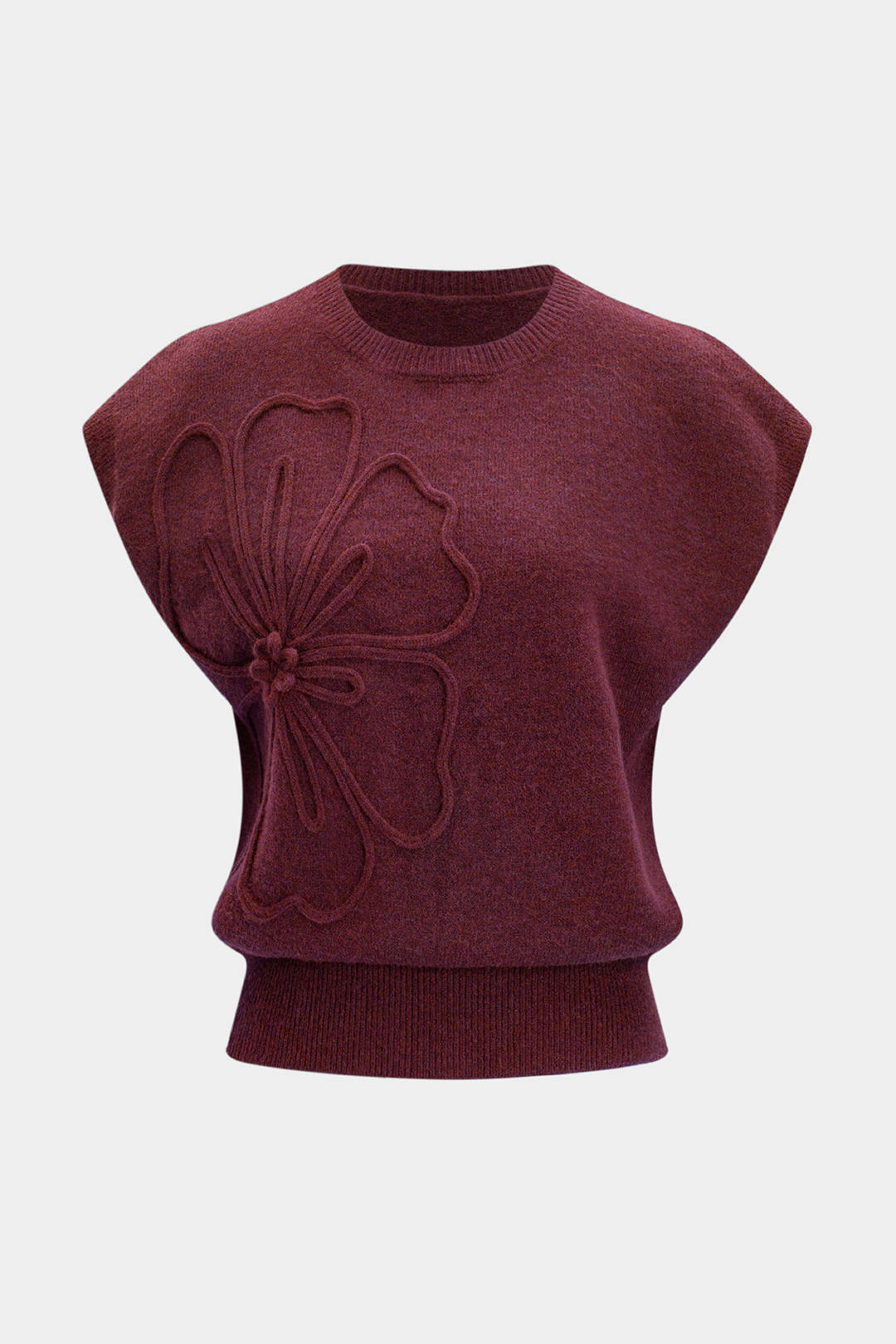 Knit 3D Flower Embroidery Tank Top - Image 7