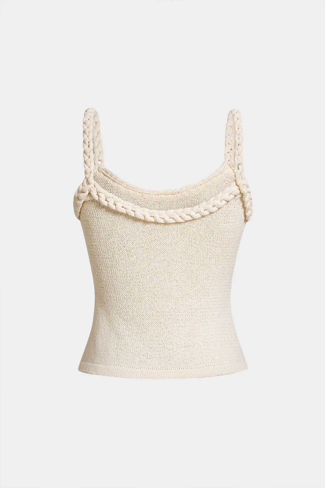 Knit Braided Round Neck Cami Top - Image 2