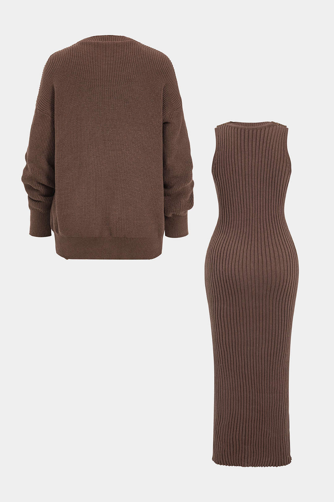 Ribbed Knit Dress And Cardigan Set - Image 2