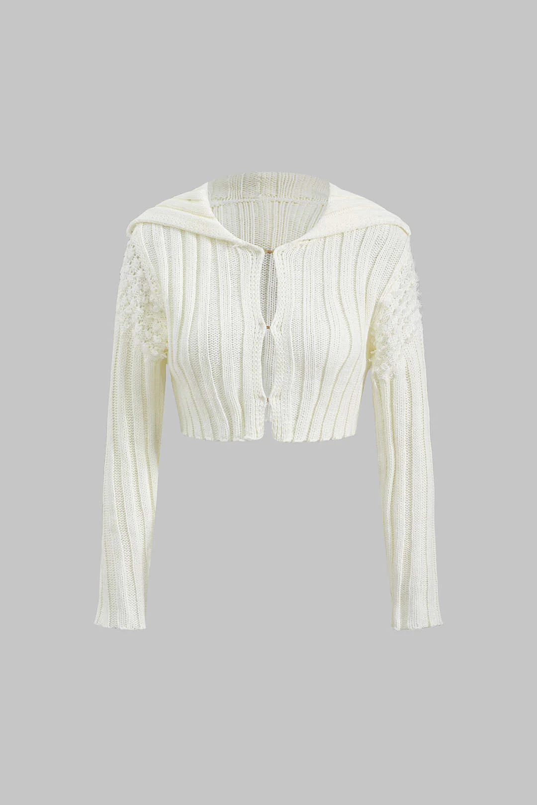 Knit Tie-Up Long-Sleeve Top And Skirt Set - Image 2