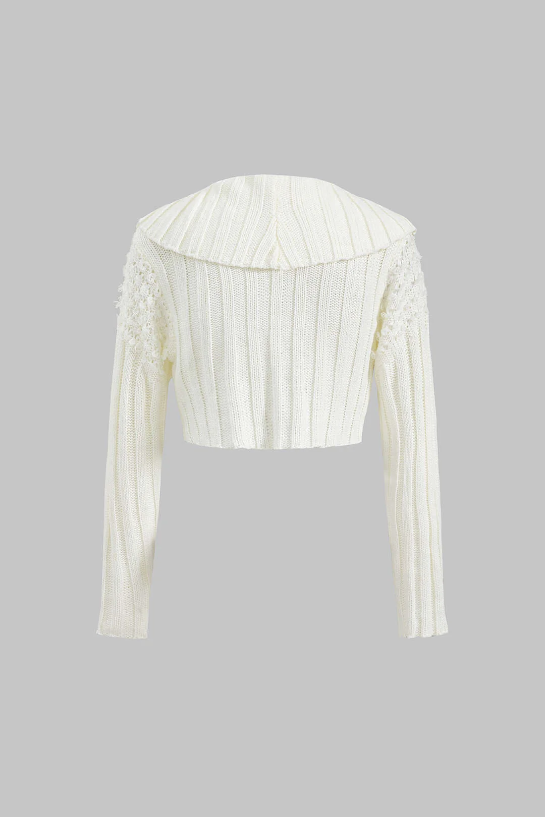 Knit Tie-Up Long-Sleeve Top And Skirt Set - Image 3