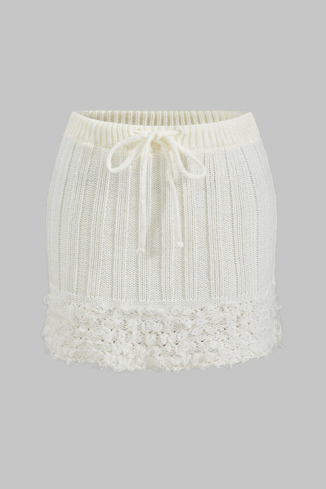 Knit Tie-Up Long-Sleeve Top And Skirt Set - Image 4