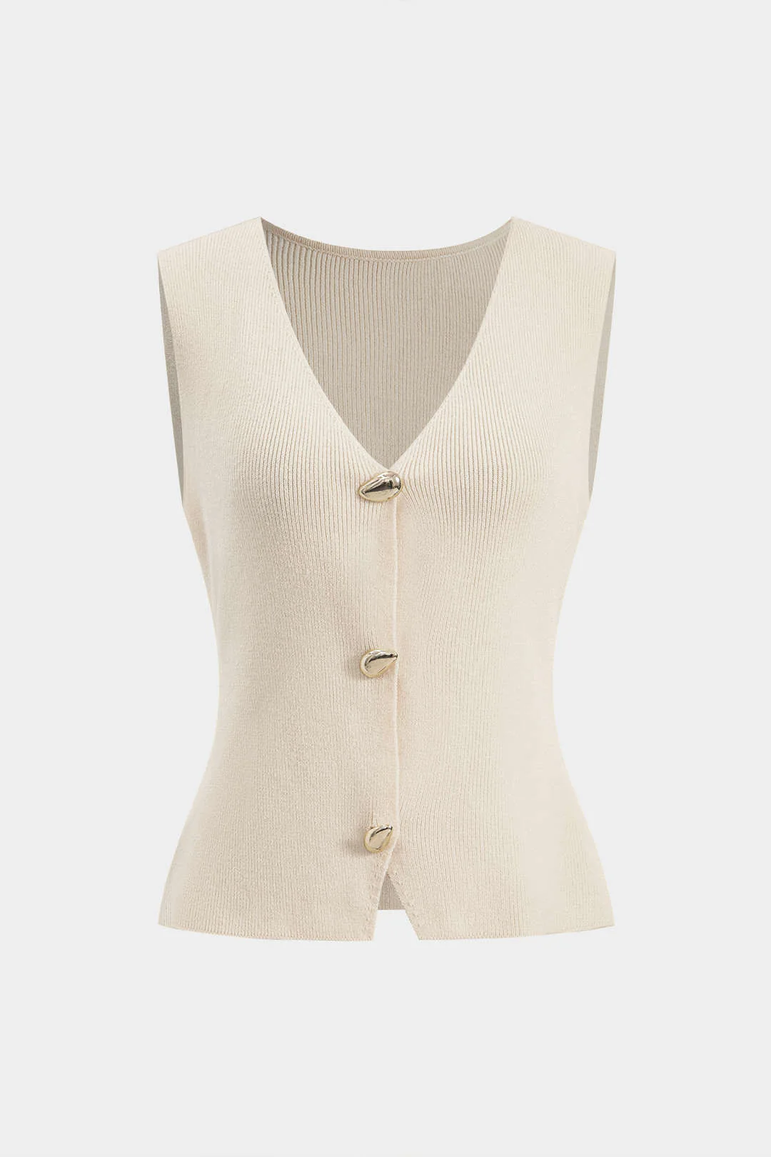 Sweater Metallic Button Tank Top - Image 11
