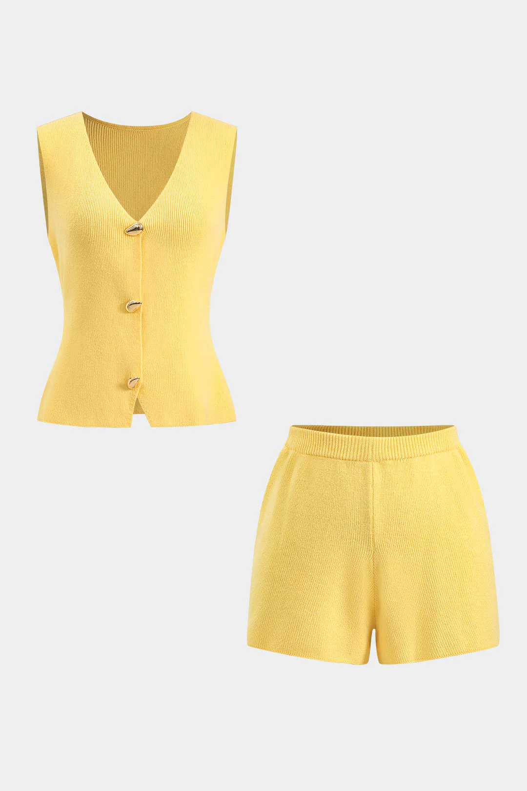 Sweater Metallic Button Tank Top - Image 4