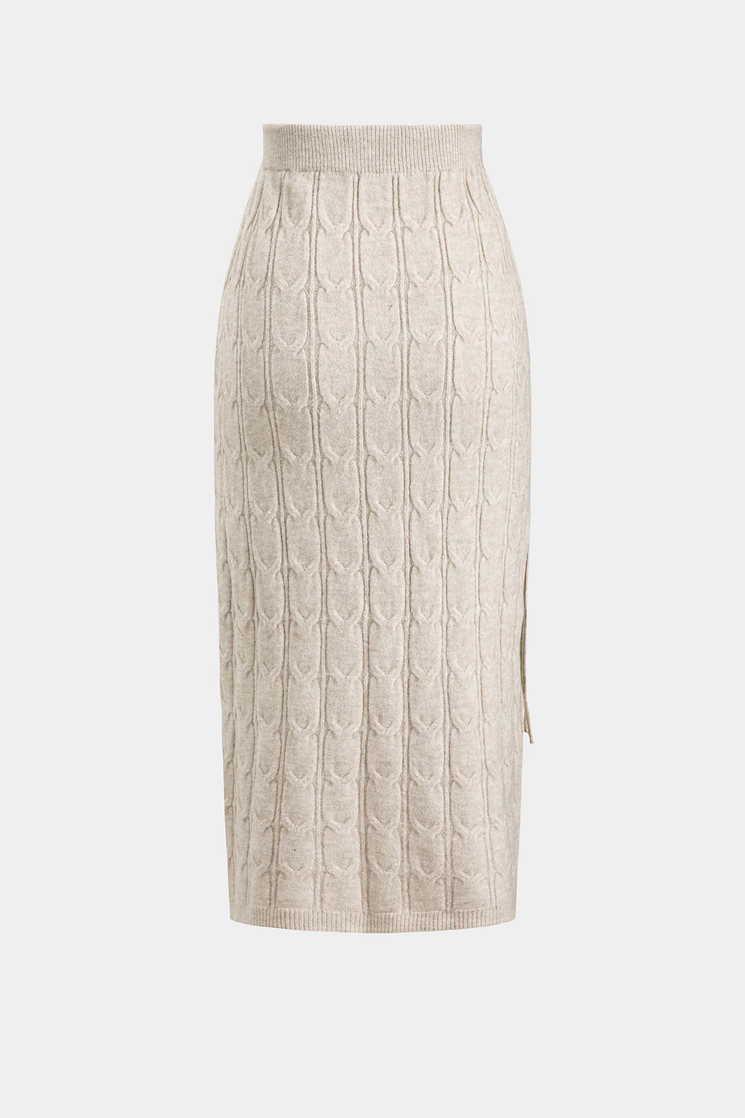 Cable Knit Fringe Long-Sleeve Top And Skirt Set - Image 4