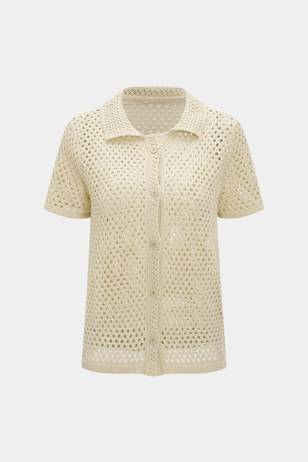 Knit Button Cut Out Short Sleeve Top Aand Shorts Set - Image 2