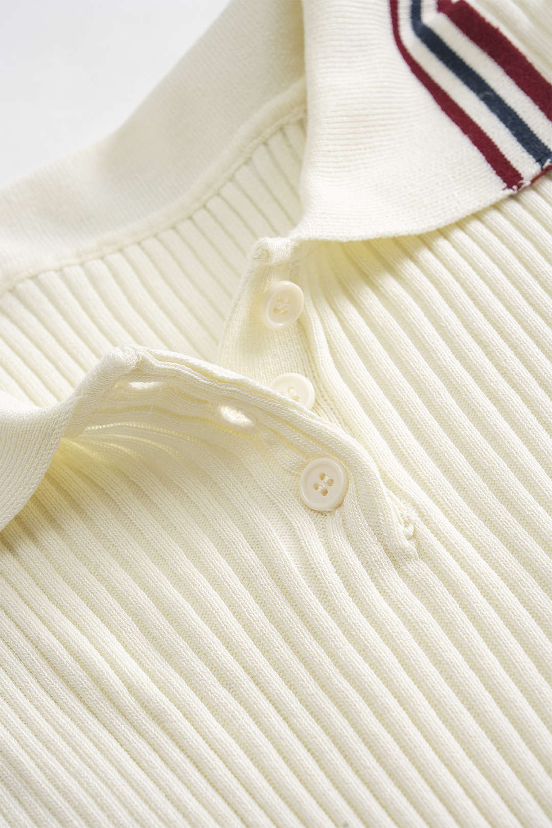Knit Contrast Stripes Button Short-Sleeve Top And Mini Skirt Set - Image 7