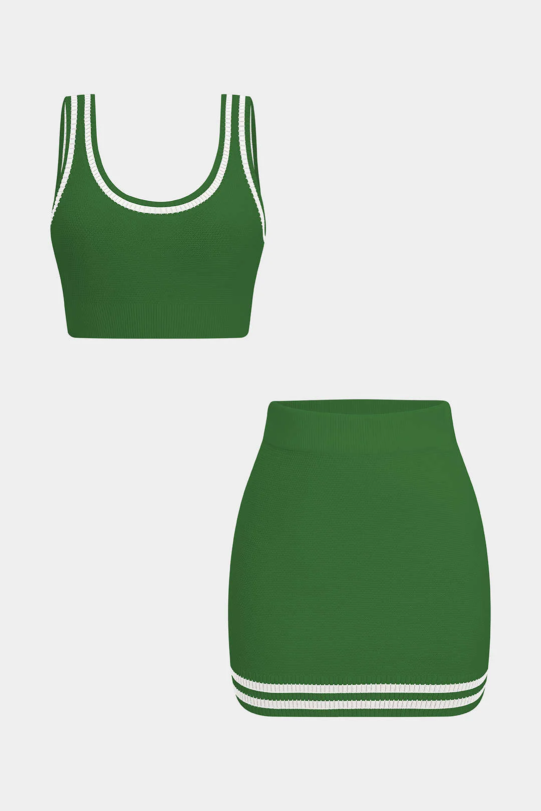 Contrast Knit Cami Top And Skirt Set - Image 6