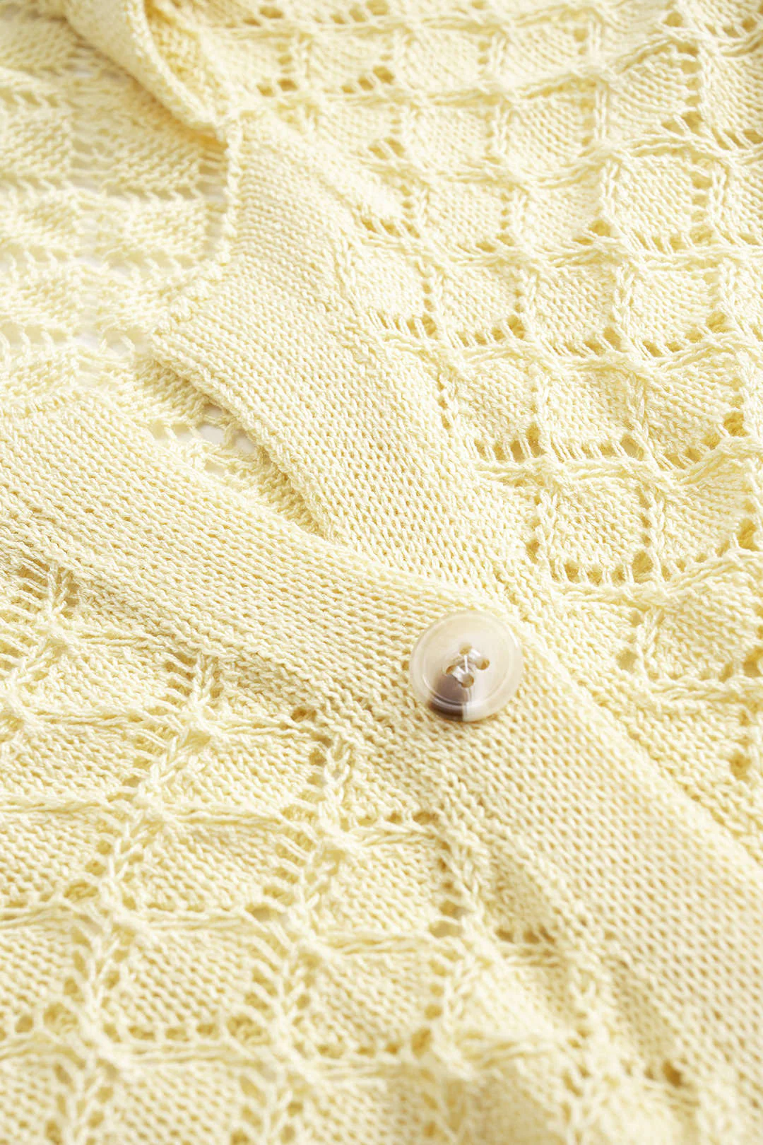 Knit Hollow Out Button Short-Sleeve And Drawstring Shorts Set - Image 5