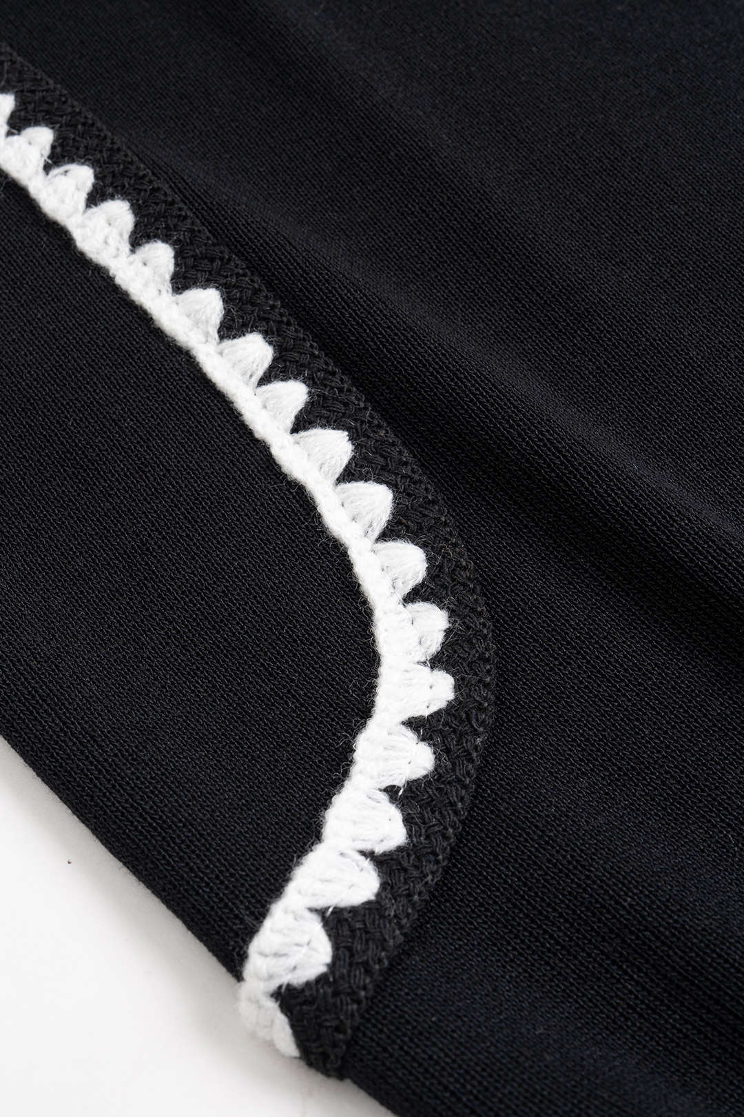 Knit Contrast Cut Out Short-Sleeve Top And Tie-Up Wide Leg Trousers Set - Image 3