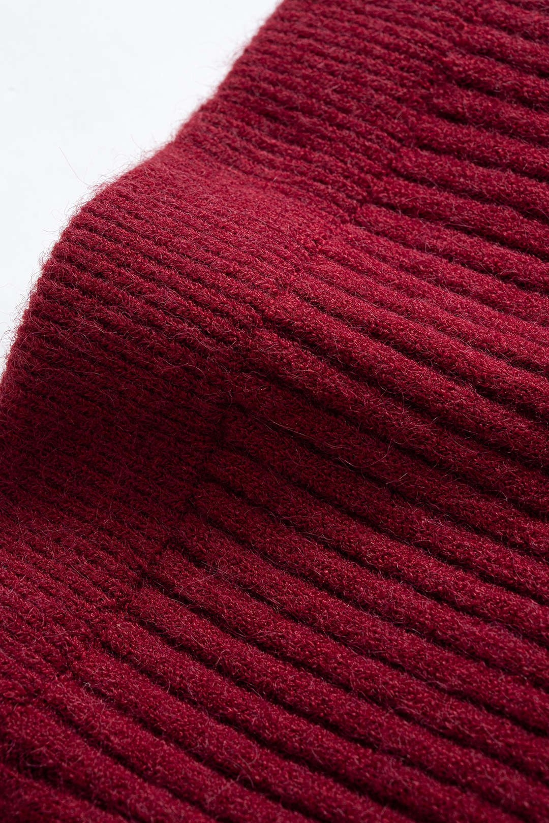 Knit Ribbed Zipper Collar Long-Sleeve Top And Skirt Set - Image 4