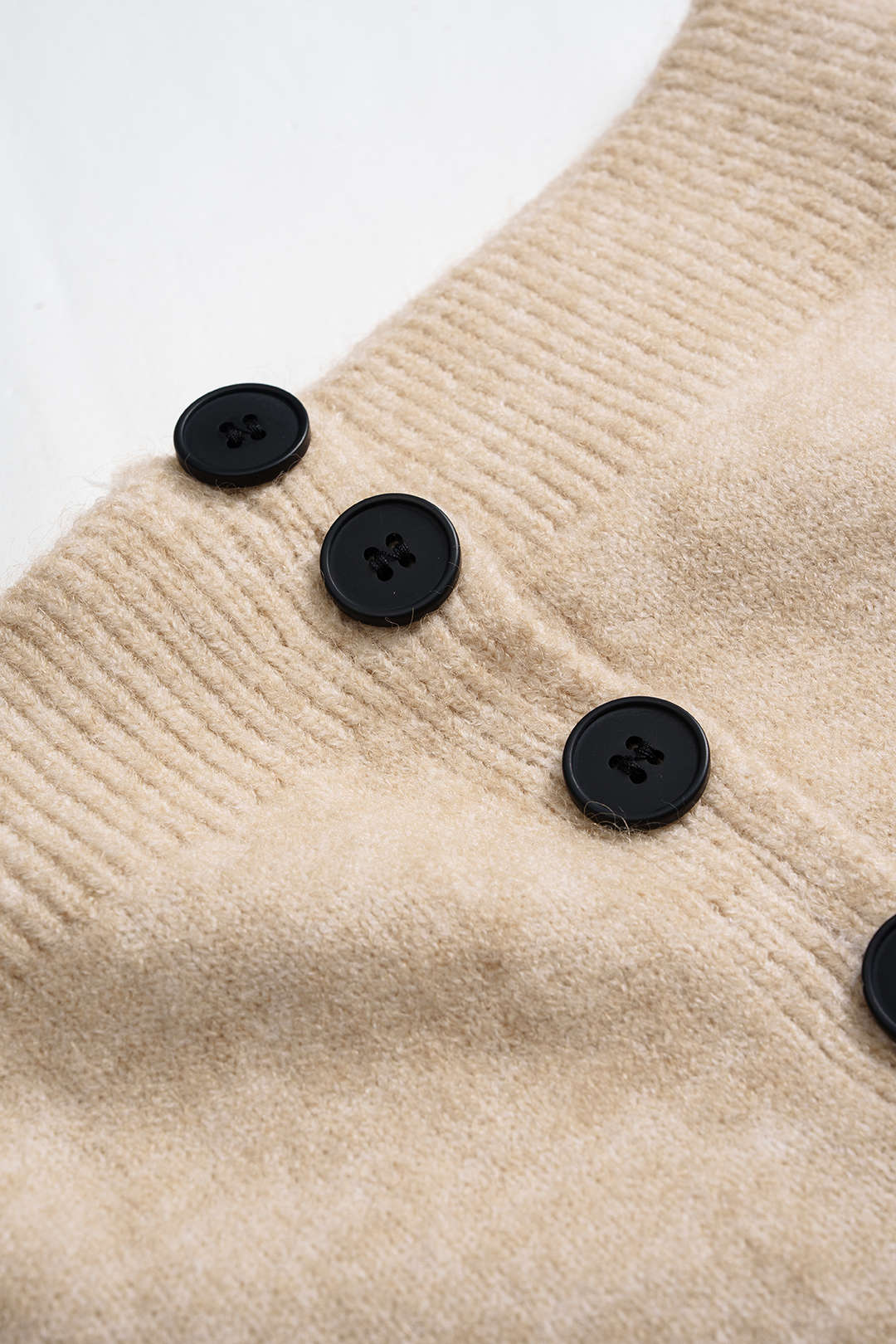 Knit Long Cardigan And Button Strapless Tube Top And Skirt Set - Image 3