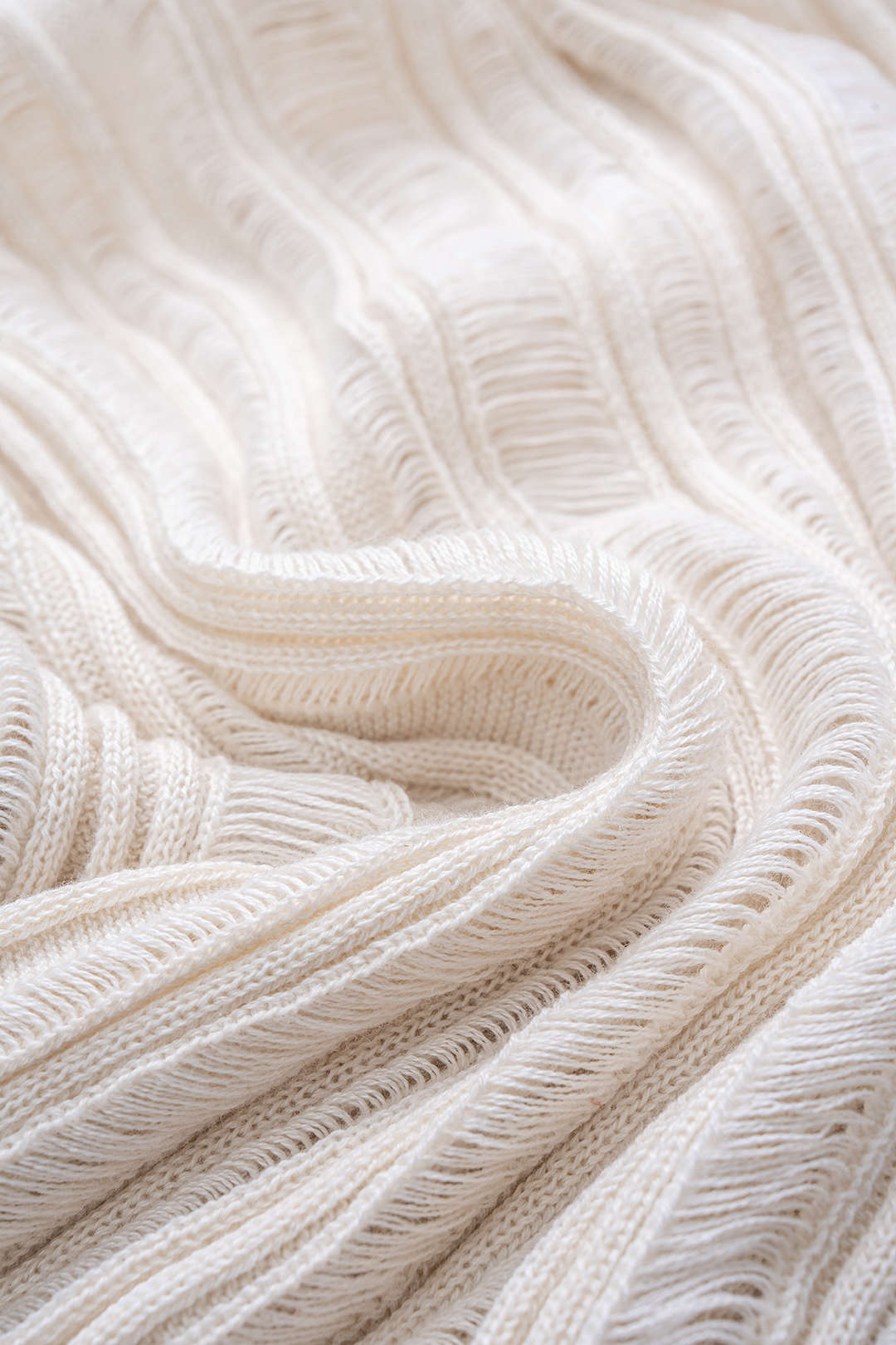 Knit Ripped Detail One Shoulder Long-Sleeve Top And Skirt Set - Image 2