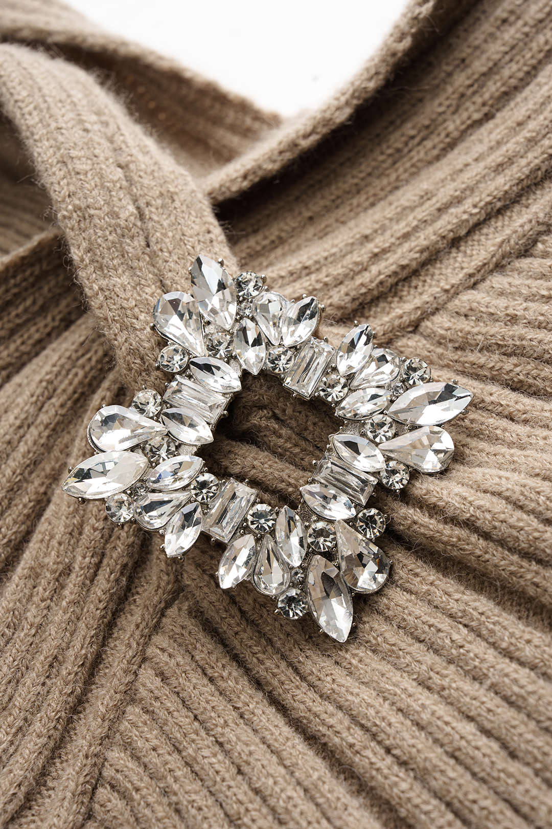 Knit Rhinestone Decor Crossed Cami Top And Cardigan Set - Image 4