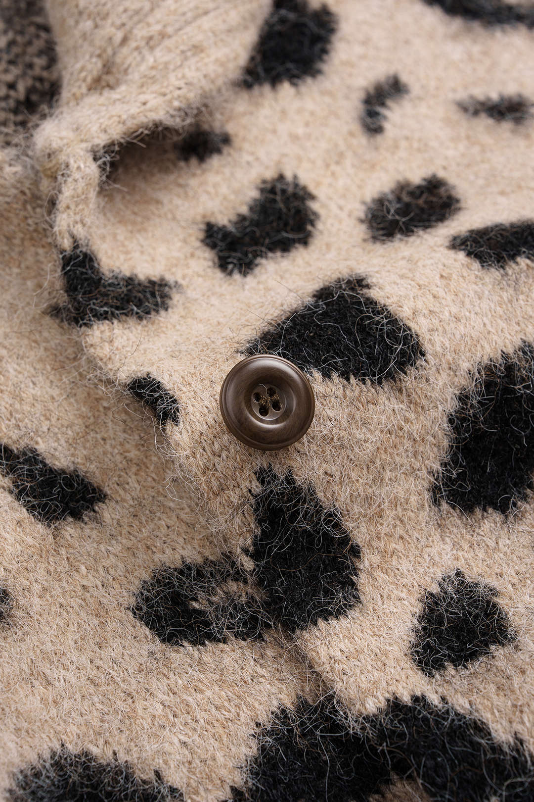 Knit Leopard Print Button Cardigan And Mini Skirt Set - Image 3