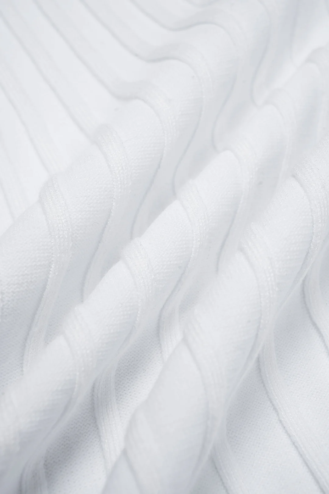 Knit Contrast Binding Ribbed Short-Sleeve And Skirt Set - Image 5