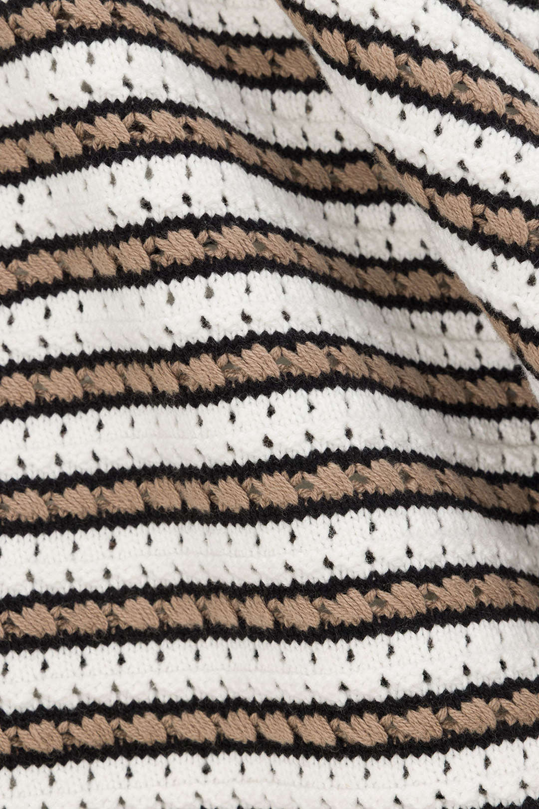 Knit Striped Round Neck Button Short Sleeve Top And Skirt Set - Image 3