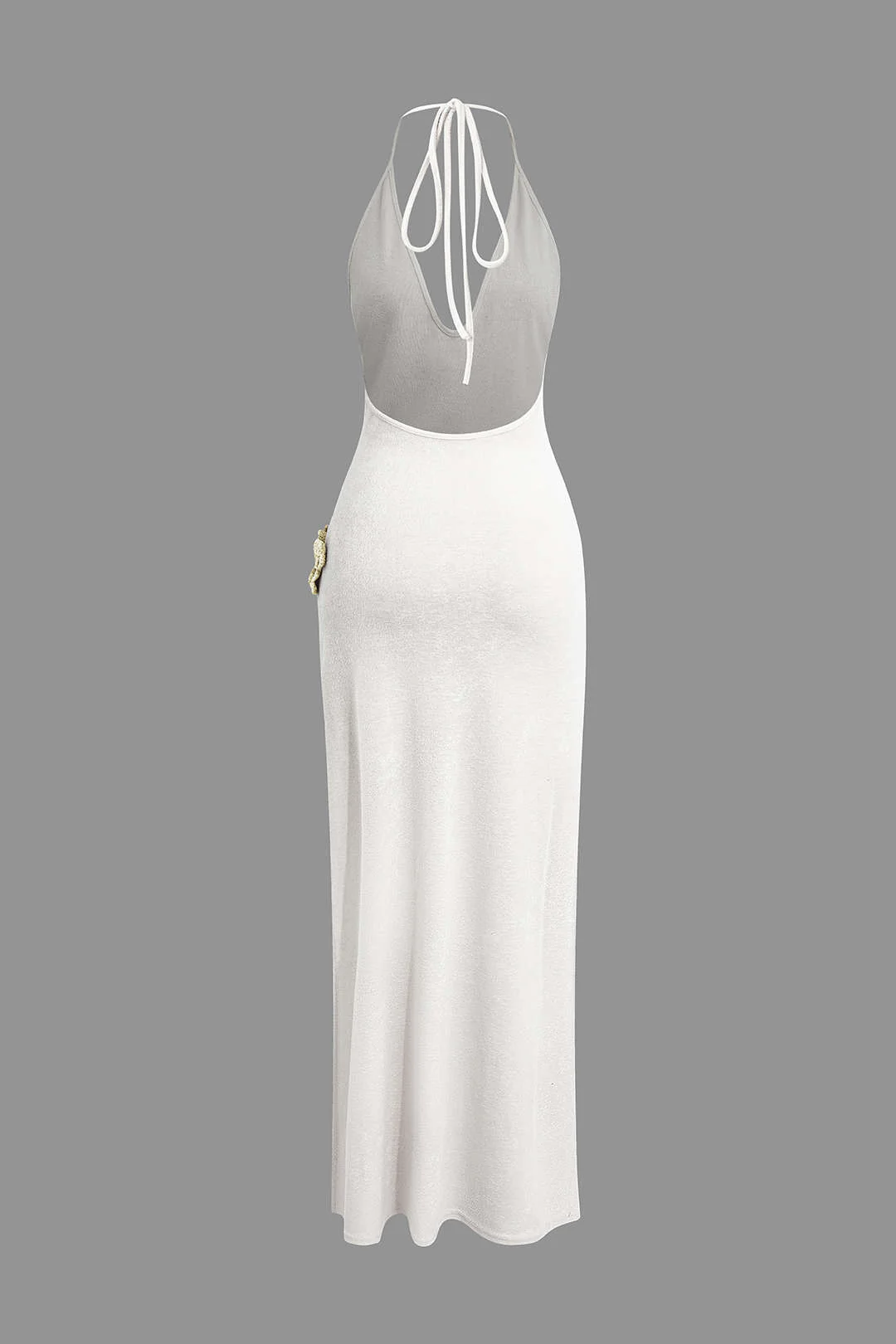 3D Floral V-Neck Backless Slit Maxi Dress - Image 5