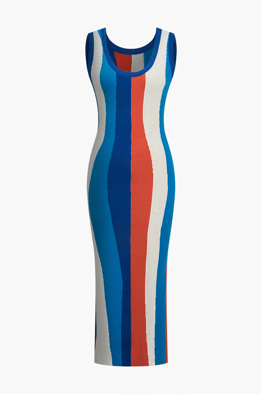 Color Block Print Knit Tank Maxi Dress - Image 3