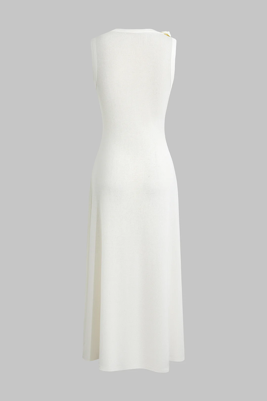 Knit 3D Flower Decor Sleeveless Dress - Image 3