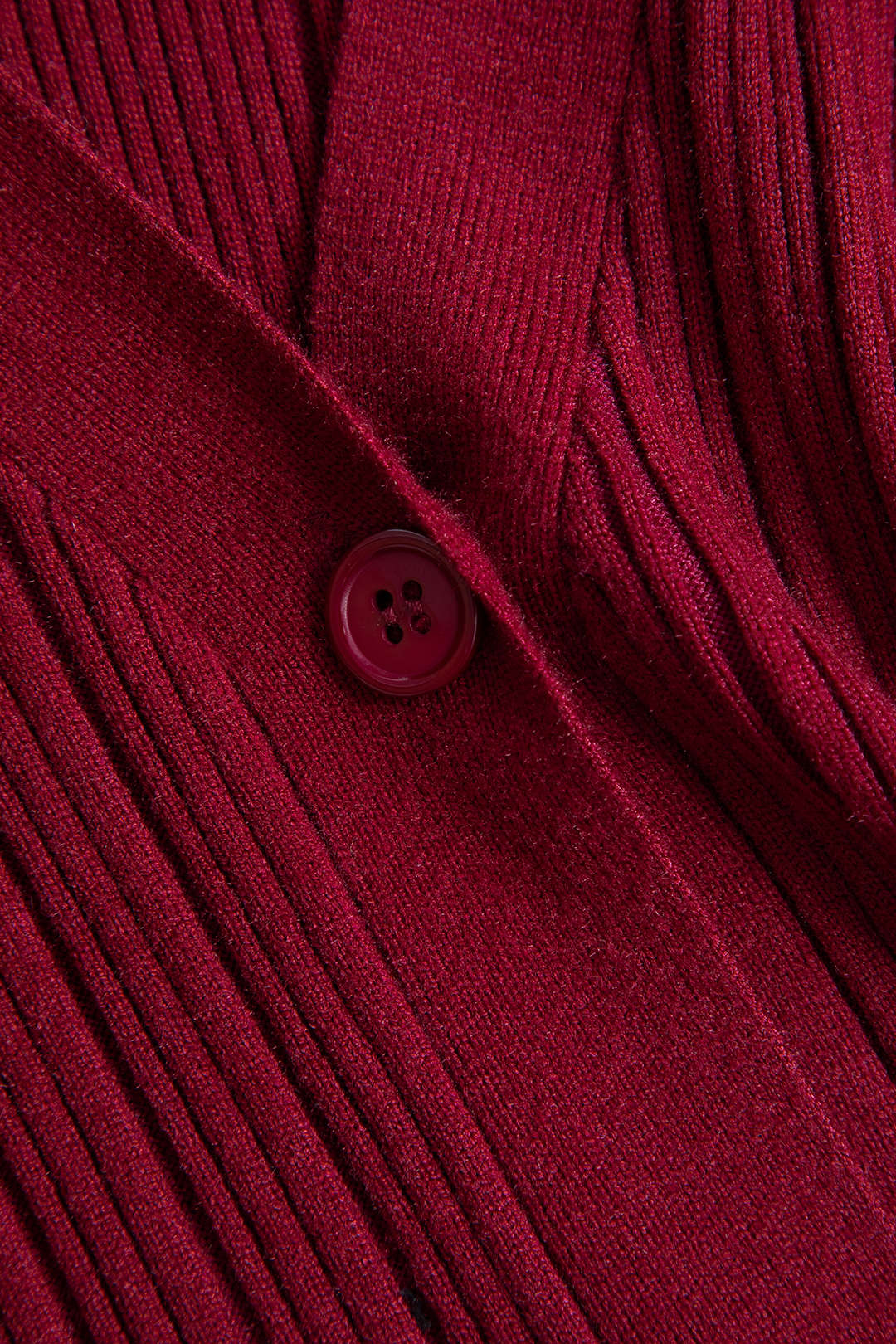 Knit Puff Hem Long Sleeve V-neck Dress - Image 5