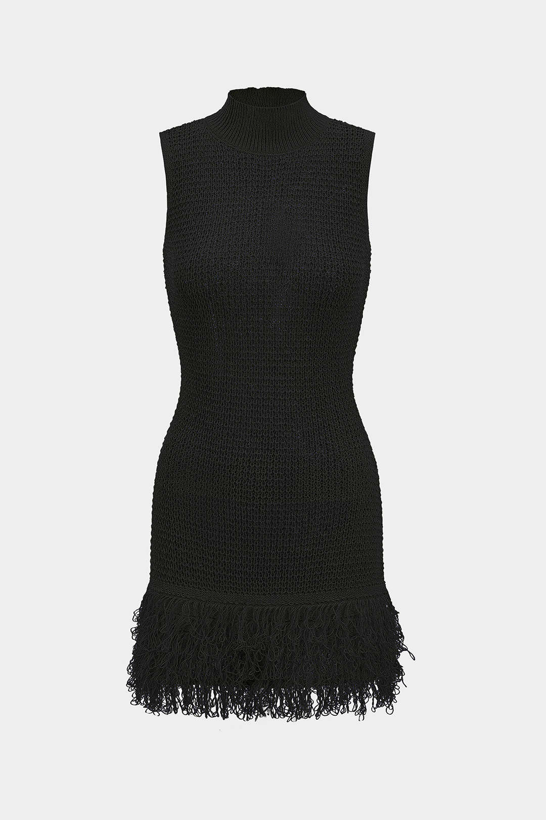 Knit Fringe Sleeveless Dress - Image 11